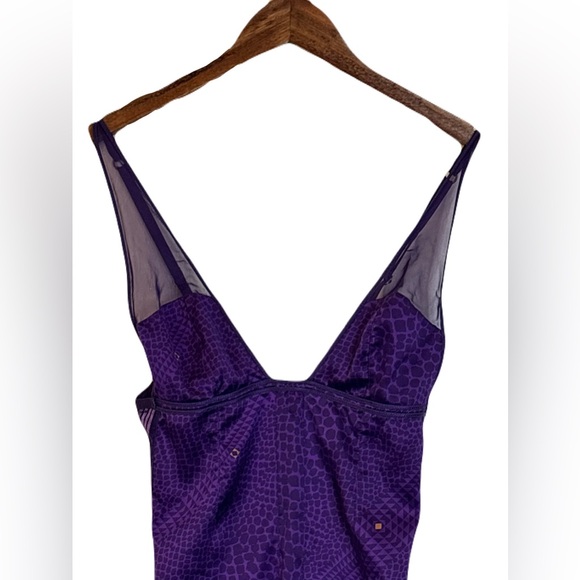 Victoria’s Secret Very Sexy Purple Satin Slip Chemise – Mesh Straps Small - Picture 2 of 5